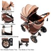 Steanny 5-IN-1 Baby Stroller, Baby Carriage 3in1,Baby Travel System, Foldable Newborn Pram, Reversible Standard Stroller Combo Car Seat and Isofix Base