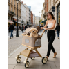 SteAnny Stroller for Dog&Cat,Pet Stroller with 4-Wheels Up to 55lbs, 2-in-1Removable Carrier(Khaki) Coupon Code: USD90