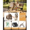 SteAnny Stroller for Dog&Cat,Pet Stroller with 4-Wheels Up to 55lbs, 2-in-1Removable Carrier(Khaki) Coupon Code: USD90