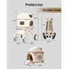 SteAnny Stroller for Dog&Cat,Pet Stroller with 4-Wheels Up to 55lbs, 2-in-1Removable Carrier(Khaki) Coupon Code: USD90
