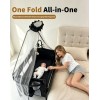 Pack n Play,Playard With Bassinet,Foldble Bedside Sleep 4Wheels,Mosquito Net,Changing Table,Toys Bar with Music