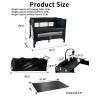 Pack n Play,Playard With Bassinet,Foldble Bedside Sleep 4Wheels,Mosquito Net,Changing Table,Toys Bar with Music