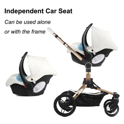 AULON Baby Stroller 360° Rotation 3-in-1 Pram Combo Car Seat Travel System