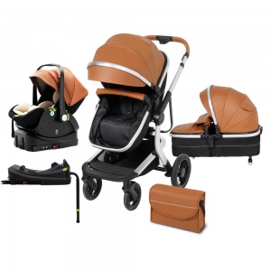 Steanny Baby Stroller 3-In-1 Pram Newborn Carriage Combo Infant Basket