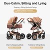 Steanny Baby Stroller 2-in-1 Baby Carriage Reversible Stroller Foldable Pram Upto 55lbs, Suit Newborn to Toddler with Mami Bag (Coupon Code: USD120)