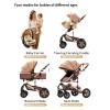 Steanny 5-IN-1 Baby Stroller, Baby Carriage 3in1,Baby Travel System, Foldable Newborn Pram, Reversible Standard Stroller Combo Car Seat and Isofix Base