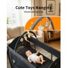 Pack 'n Play, Foldable Playard with Wheels & Changing Table, Suitable for Newborns to Toddlers( black)