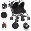 Foldable Twin Baby Double Stroller Ultralight Umbrella Kids Stroller