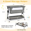 Adjustable Baby Bedside Crib with Large Storage