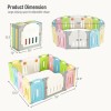 14-Panel Foldable Baby Playpen with Lockable Gate and Non-slip Bases