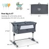 Height Adjustable Baby Side Crib with Music Box & Toys