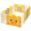 Portable Baby Playpen with Yellow Duck Pattern and Non-Slip Rubber Bases