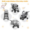 Foldable Lightweight Front Back Seats Double Baby Stroller