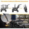 Foldable Lightweight Front Back Seats Double Baby Stroller