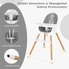 4-in-1 Convertible Baby High Chair Infant Feeding Chair with Adjustable Tray