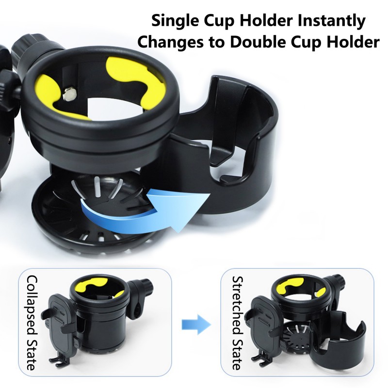 Universal Stroller cup Holder 2 In 1 Twin pram water milk bottle