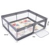 SteAnny Portable Infant Mesh Breathable Safety Playpen with Foldable Soft Mat and Cartoon Pattern