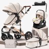 Steanny 5-IN-1 Baby Stroller, Baby Carriage 3in1,Baby Travel System, Foldable Newborn Pram, Reversible Standard Stroller Combo Car Seat and Isofix Base