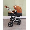 SteAnny Standard Baby Stroller Foldable Portable Pram Unisex Infant Carriage PU Leather