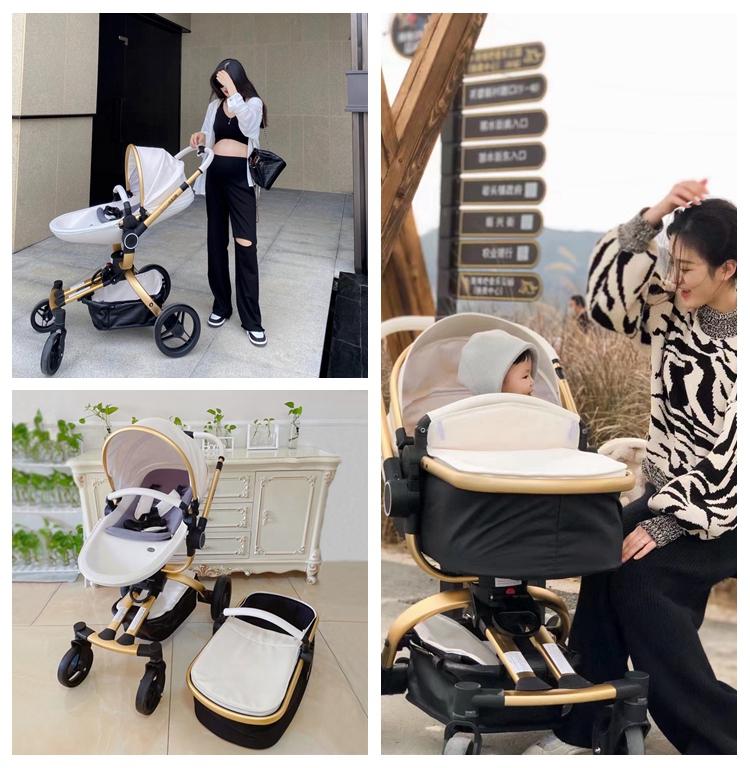 New Max Of Aulon Luxury 2-in-1 Baby Stroller With Bassinet Leather 360 –  TAY Online Store